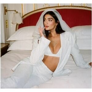 NEW SLA The Label White Astrid Bralette Size Large